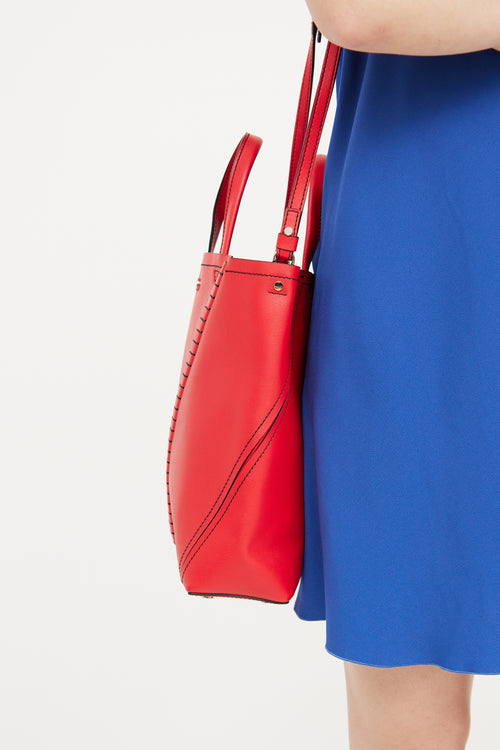 Proenza Schouler Red Hex Whipstitch Tote Bag