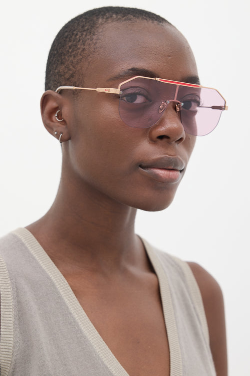 Projekt Product Pink 
Rose Gold AU2 C8PG Shield Sunglasses