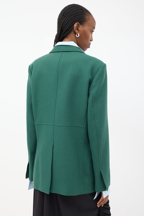 Pronounce Green Wool Four Button Blazer