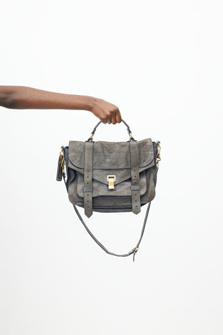 Proenza Schouler Grey PS1 Leather Medium Bag