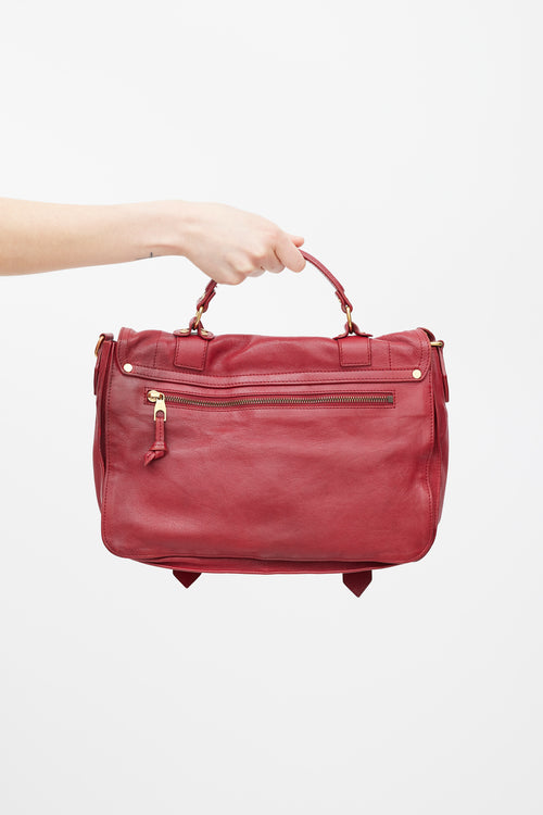 Proenza Schouler Red Leather Medium PS1 Satchel Bag