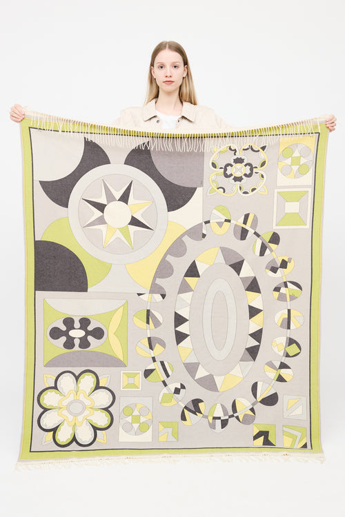 Emilio Pucci Cream 
Multi Cashmere Shawl