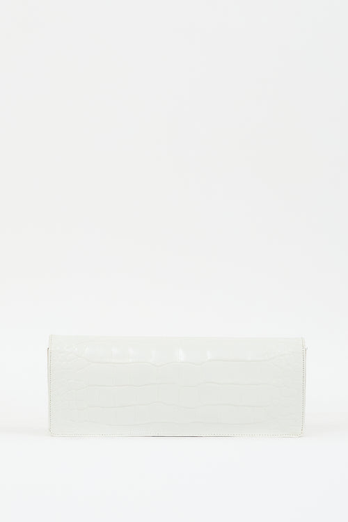 Emilio Pucci White Embossed Leather Clutch