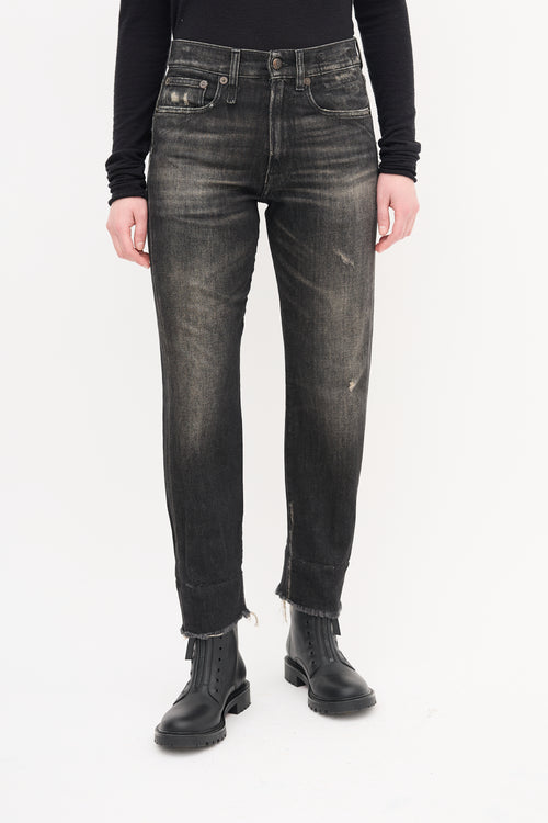 R13 Washed Black Abbey Boyfriend Jeans