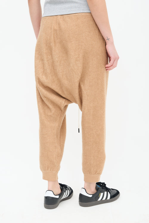 R13 Beige Drop Seat Twister Sweatpant