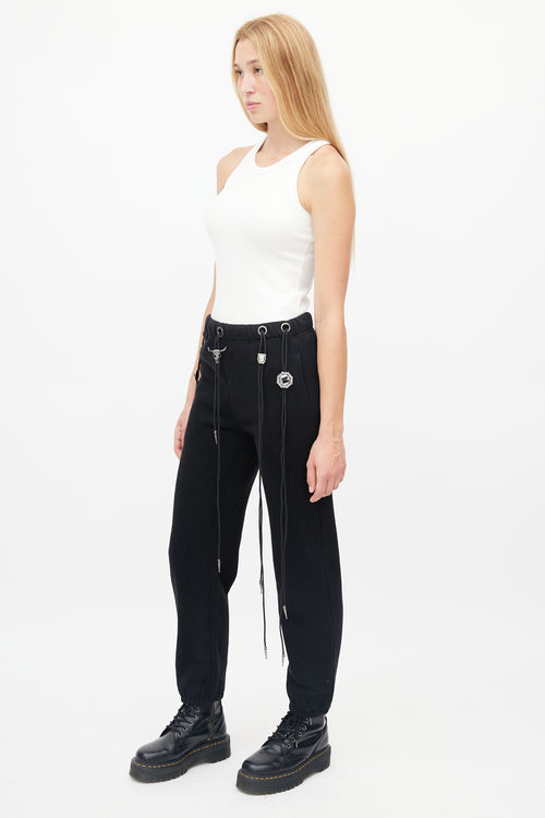 R13 Black Bolo Tie Sweatpant