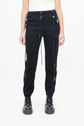 R13 Black Bolo Tie Sweatpant