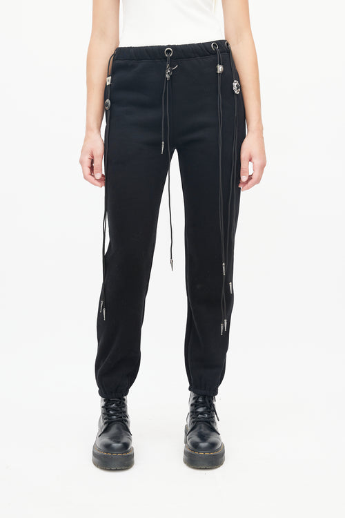 R13 Black Bolo Tie Sweatpant