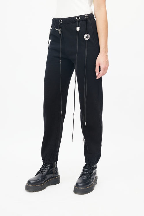 R13 Black Bolo Tie Sweatpant