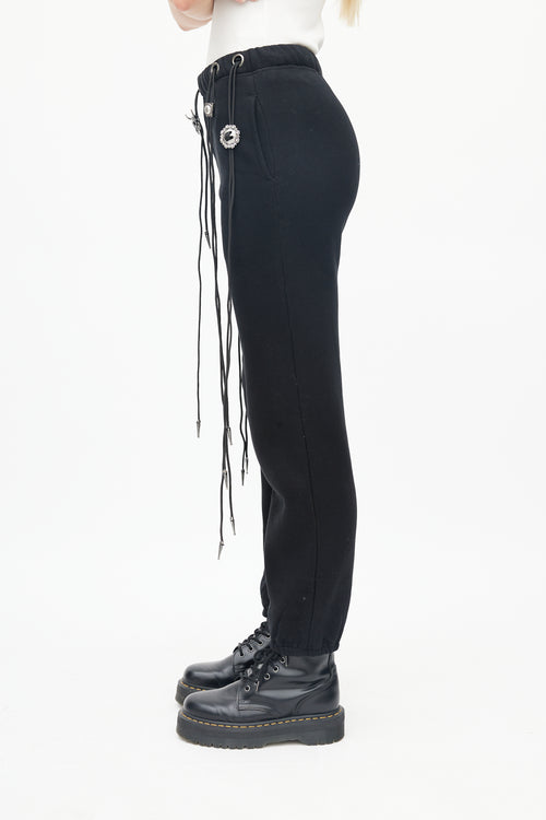 R13 Black Bolo Tie Sweatpant