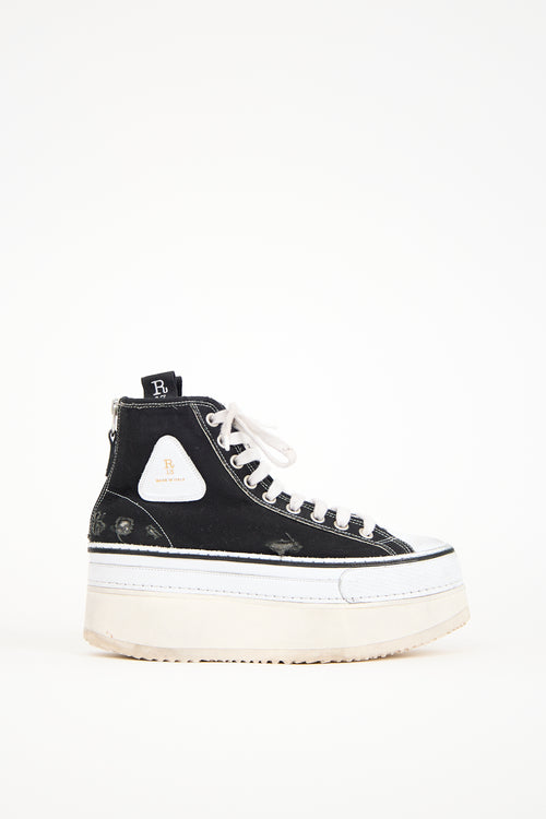 R13 Black Canvas Courtney Sneaker