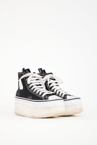 R13 Black Canvas Courtney Sneaker