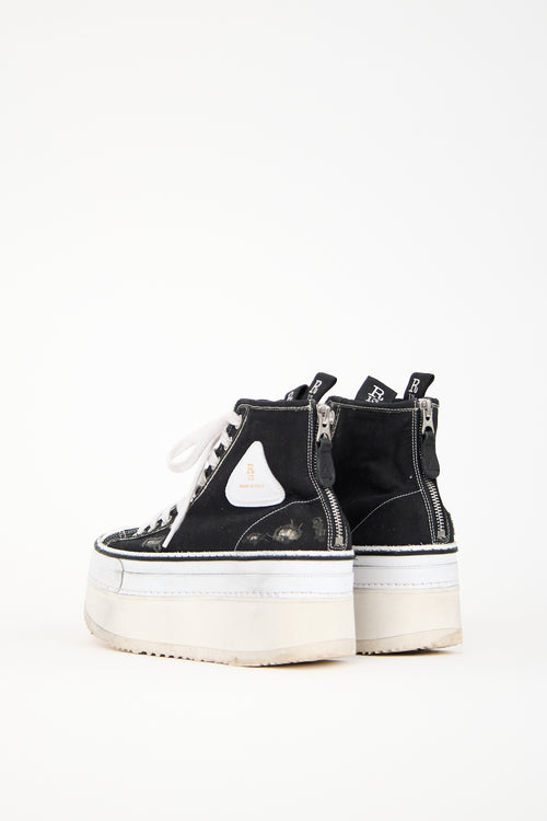 R13 Black Canvas Courtney Sneaker