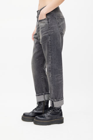 R13 Wash Black Leyton Cross Over Jeans