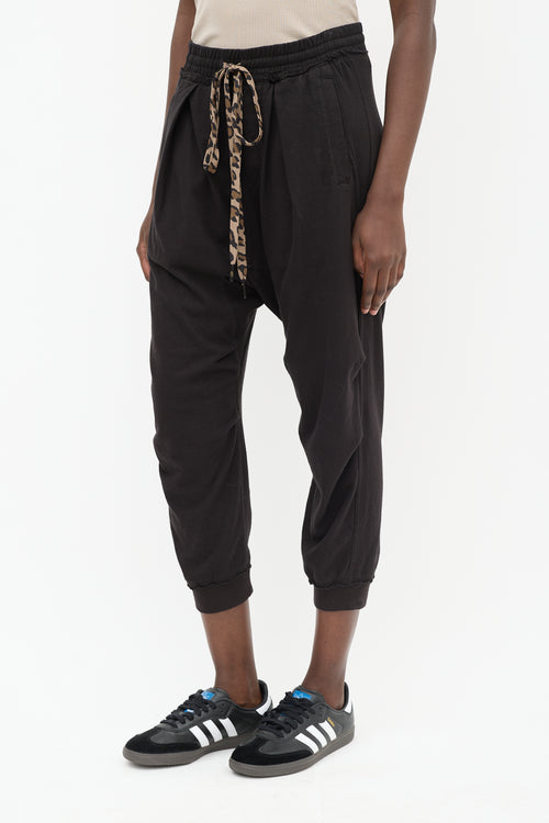 R13 Black Drop Seat Harem Sweatpant