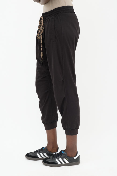 R13 Black Drop Seat Harem Sweatpant