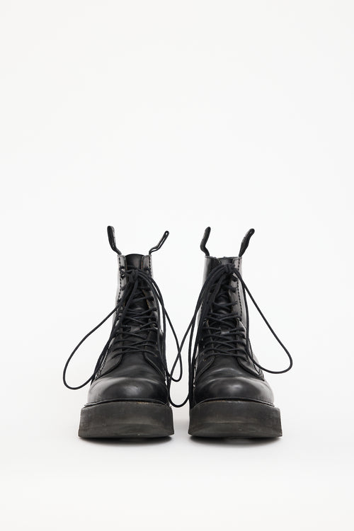 R13 Black Leather Single Stack Boot