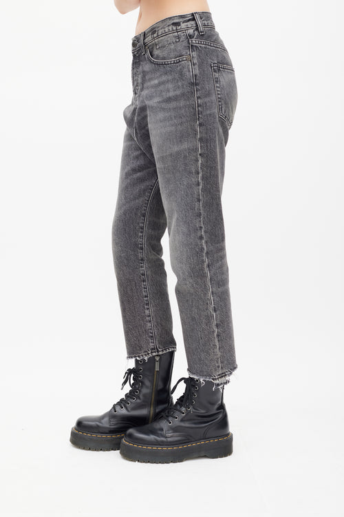 R13 Washed Black Leyton Tailored Drop Jeans