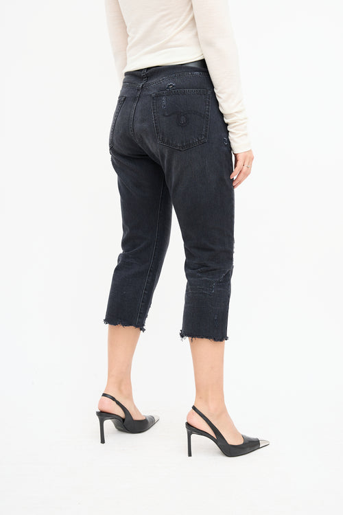 R13 Washed Black Jake Crossover Jeans