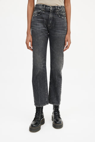 R13 Black Washed Courtney Slim Jean