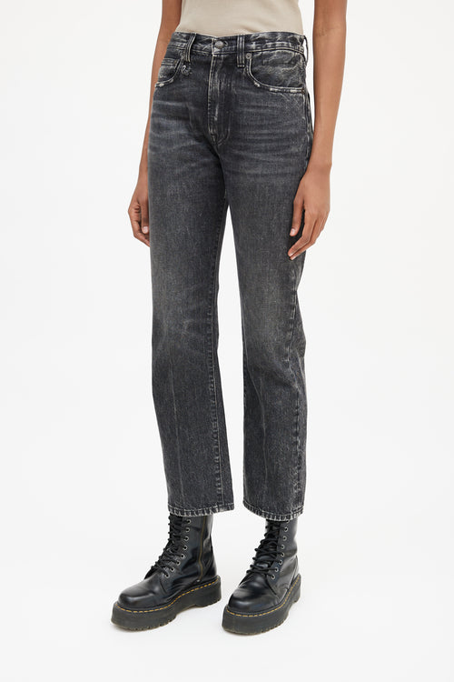 R13 Black Washed Courtney Slim Jean