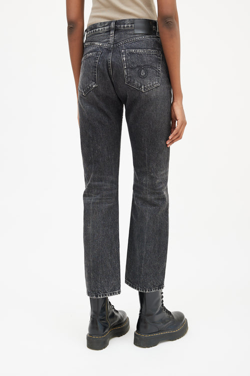 R13 Black Washed Courtney Slim Jean