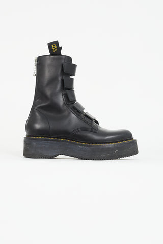 R13 Black Stack Velcro Boot