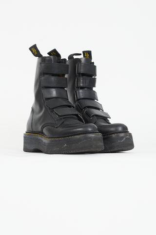 R13 Black Stack Velcro Boot