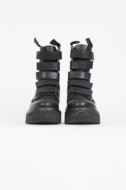 R13 Black Stack Velcro Boot