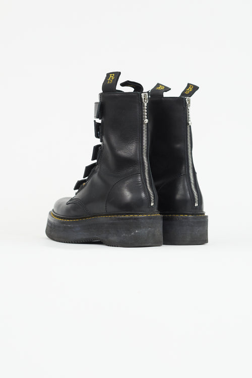 R13 Black Stack Velcro Boot