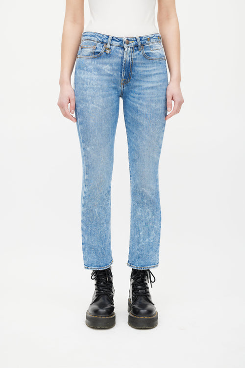 R13 Light Wash Jasper Stretch Kick Fit Jeans