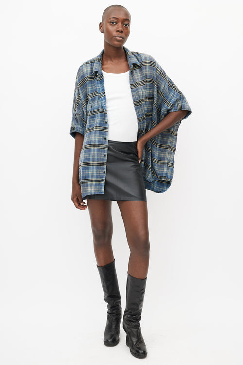 R13 Blue 
Multicolour Plaid Oversized Shirt