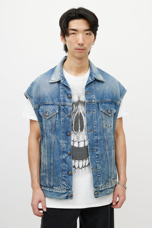 R13 Blue Oversized Denim Vest