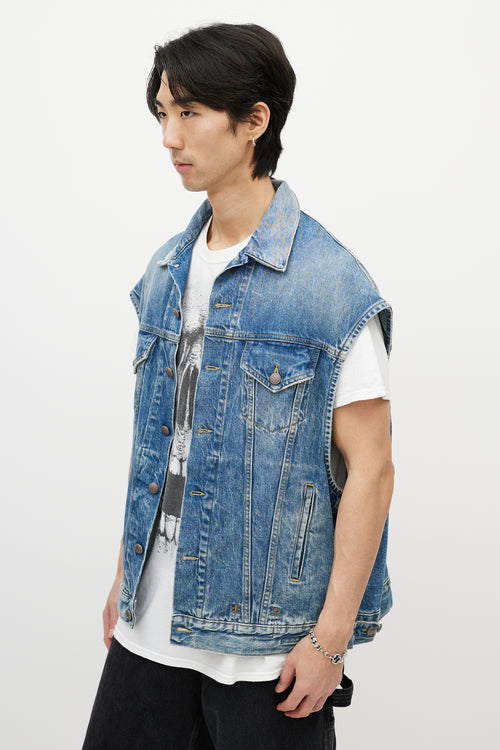 R13 Blue Oversized Denim Vest