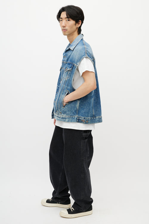 R13 Blue Oversized Denim Vest