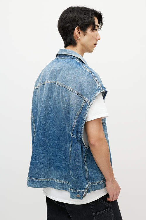 R13 Blue Oversized Denim Vest