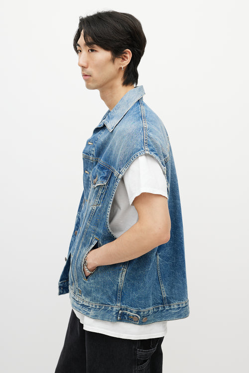 R13 Blue Oversized Denim Vest