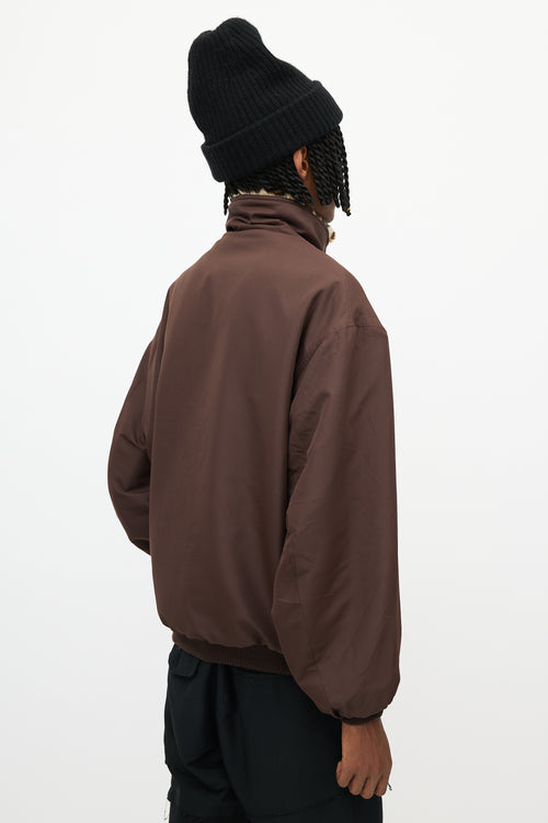 R13 Brown 
Black Oversized Reversible Jacket