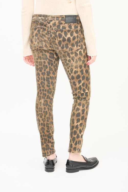 R13 Brown 
Black Printed Kate Skinny Jeans