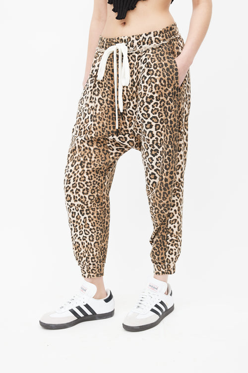 R13 Brown Print Drop Seat Sweatpant