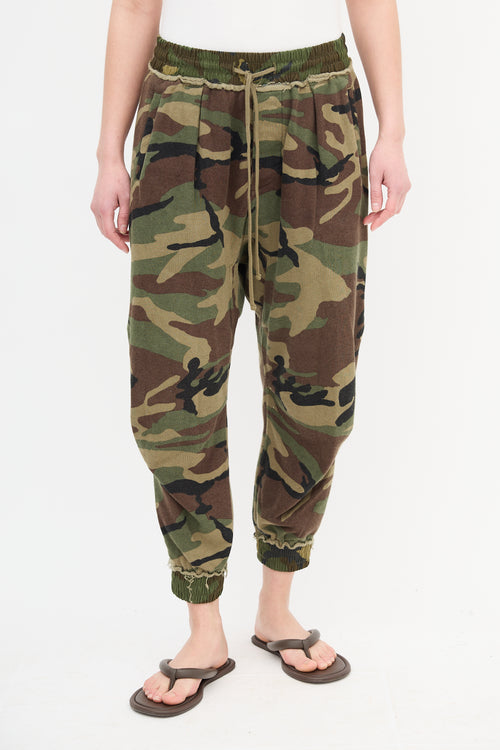 R13 Camo Drop Seat Harem Sweatpants