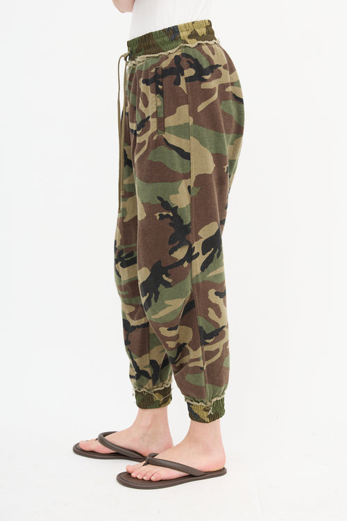 R13 Camo Drop Seat Harem Sweatpants