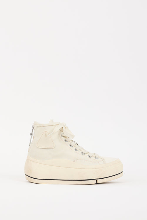 R13 Cream Canvas 
Rubber Kurt Platform Sneaker