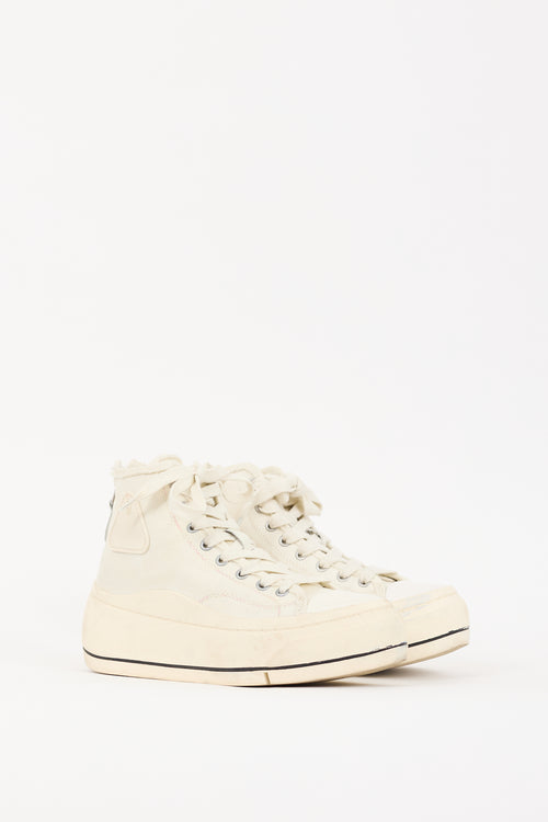 R13 Cream Canvas 
Rubber Kurt Platform Sneaker