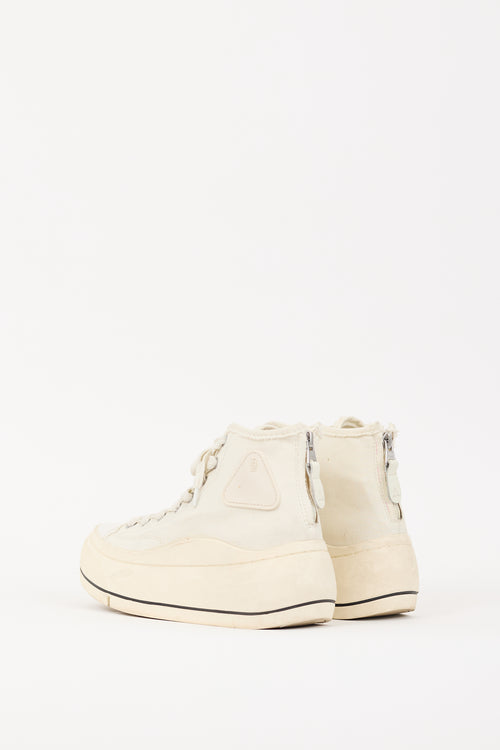 R13 Cream Canvas 
Rubber Kurt Platform Sneaker