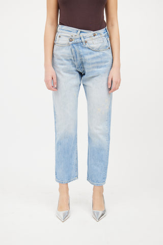 R21 Light Wash Cross Over Jeans