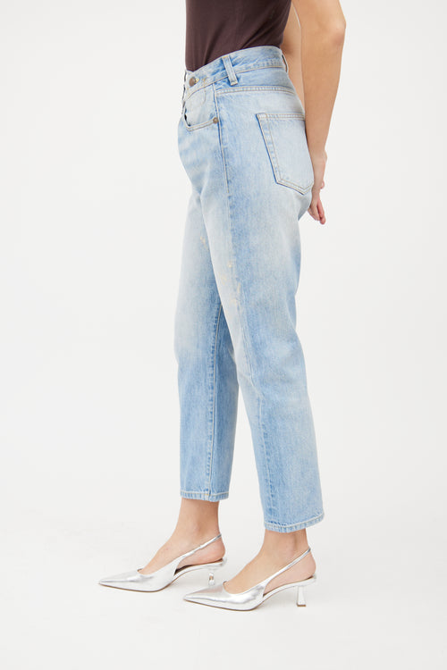 R24 Light Wash Cross Over Jeans