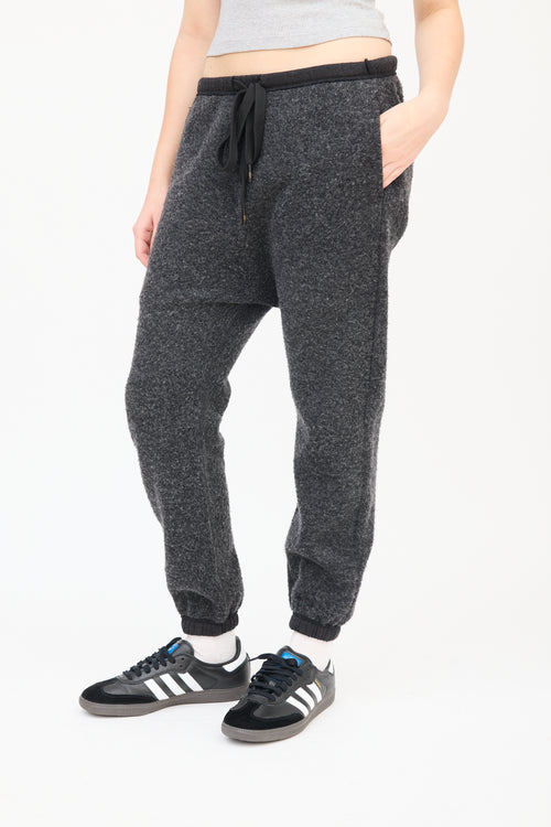 R13 Dark Grey Fleece Drop Seat Sweat Pants