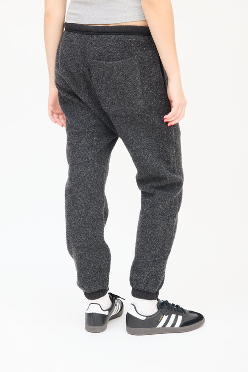 R13 Dark Grey Fleece Drop Seat Sweat Pants