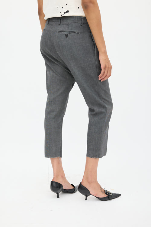 R13 Dark Grey Wool Tailored Drop Trouser